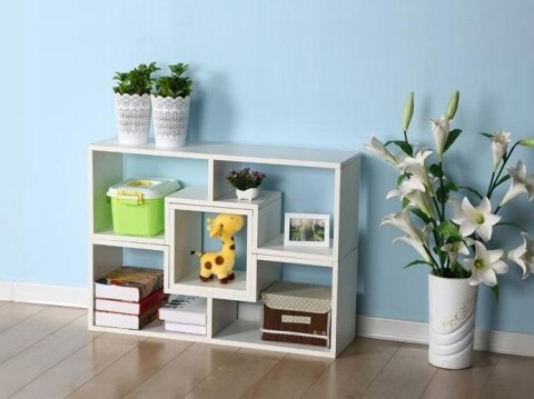 REGAŁ SZAFKA MODUŁOWA KOMODA PÓŁKI BIAŁA MODERNHOME