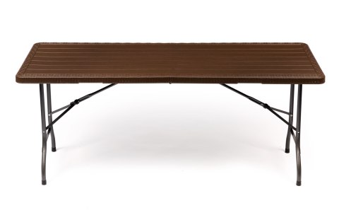 STÓŁ CATERINGOWY BANKIETOWY OGRODOWY SKŁADANY 180X75 CM BRĄZOWY MODERNHOME
