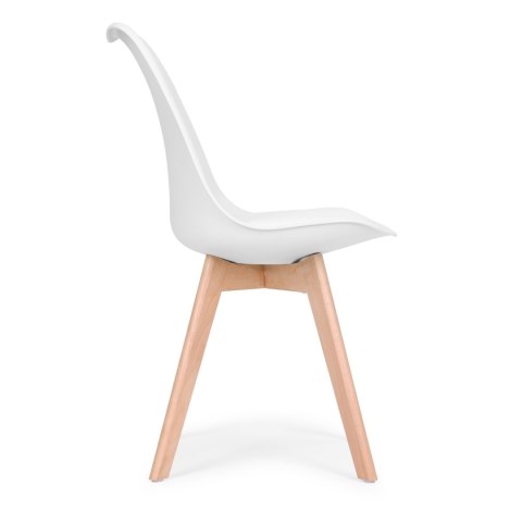 ZESTAW 4 KRZESEŁ KRZESŁO DO SALONU JADALNI Z PODUSZKĄ BIAŁE MODERNHOME