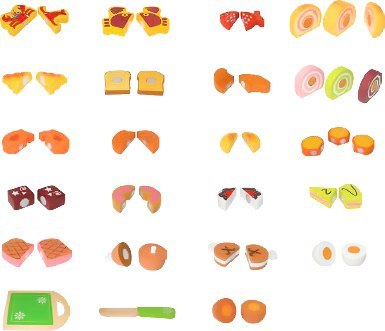 DREWNIANE JEDZENIE DO KROJENIA 23 SZTUKI ECOTOYS