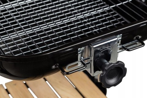 DUŻY GRILL OGRODOWY Z POKRYWĄ REGULACJA RUSZTU DREWNIANE PÓŁKI MULTIGARDEN