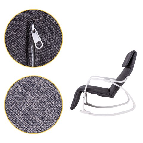 FOTEL BUJANY REGULOWANY PODNÓŻEK BIAŁA RAMA MODERNHOME