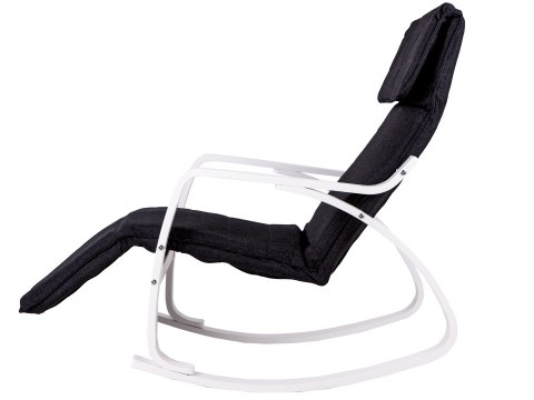 FOTEL BUJANY REGULOWANY PODNÓŻEK BIAŁO CZARNY MODERNHOME