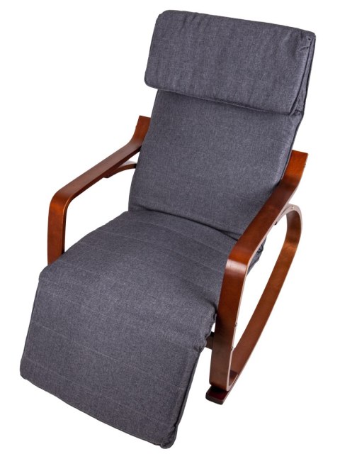 FOTEL BUJANY REGULOWANY PODNÓŻEK DREWNIANE RAMIONA MODERNHOME