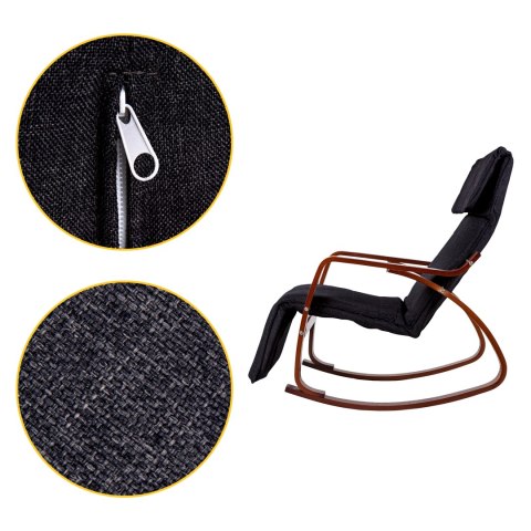 FOTEL BUJANY REGULOWANY PODNÓŻEK DREWNIANE RAMIONA MODERNHOME