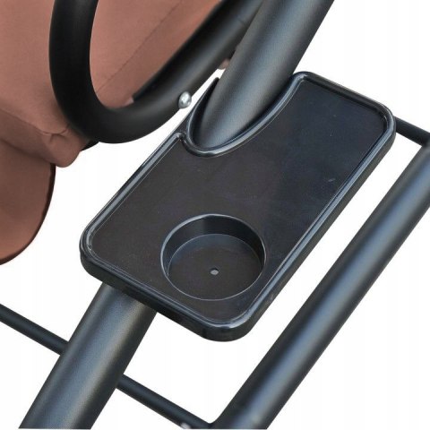 HUŚTAWKA OGRODOWA ROZKŁADANA 3-OSOBOWA 2W1 PODUSZKI BRĄZOWA MULTIGARDEN