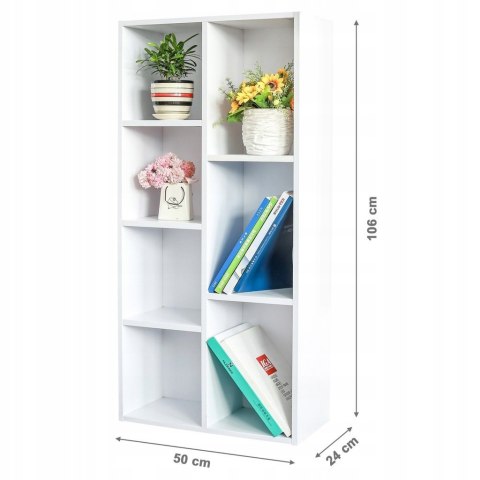 KOMODA SZAFKA REGAŁ NA KSIĄŻKI DO SALONU BIAŁY MODERNHOME