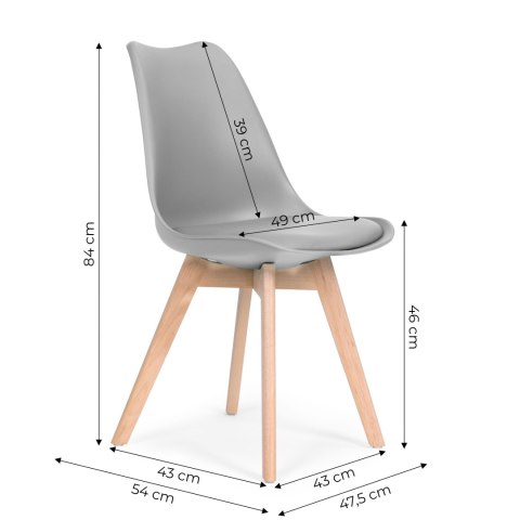 KRZESŁO ZESTAW KRZESEŁ DO SALONU JADALNI Z PODUSZKĄ MODERNHOME