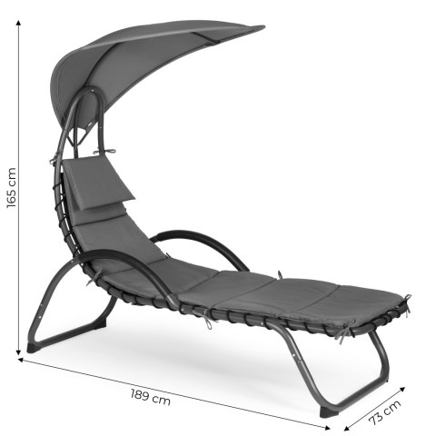 LEŻANKA OGRODOWA Z DUŻYM OWALNYM DASZKIEM MULTIGARDEN