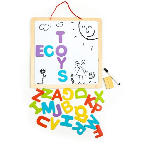 TABLICA EDUKACYJNA 3W1 MAGNETYCZNA KREDOWA LITERKI ECOTOYS
