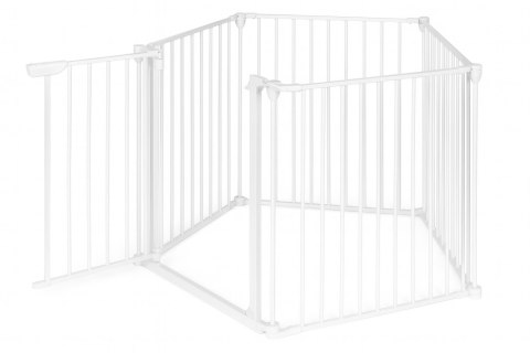 BRAMKA KOJEC BARIERKA OCHRONNA DLA DZIECI I ZWIERZĄT 5 PANELI 60 CM METAL BIAŁY ECOTOYS