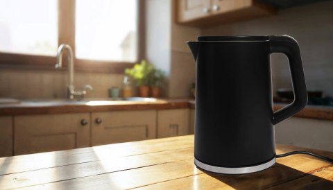 CZAJNIK ELEKTRYCZNY BEZPRZEWODOWY TURYSTYCZNY 1500 W 1.7 L OBROTOWY CZARNY