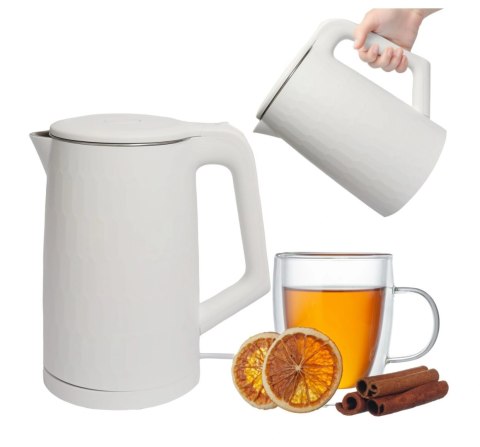 CZAJNIK ELEKTRYCZNY BEZPRZEWODOWY TURYSTYCZNY 1500 W 1.8 L OBROTOWY BIAŁY