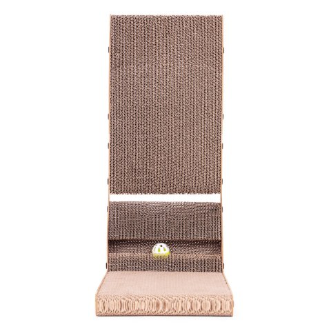 DRAPAK TEKTUROWY DLA KOTA NAROŻNY KARTONOWY LEGOWISKO Z ZABAWKĄ PETSI