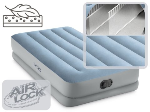 MATERAC DMUCHANY JEDNOOSOBOWY 191X99X36 CM Z WBUDOWANĄ POMPKĄ ELEKTRYCZNĄ USB ŁÓŻKO INTEX 64157