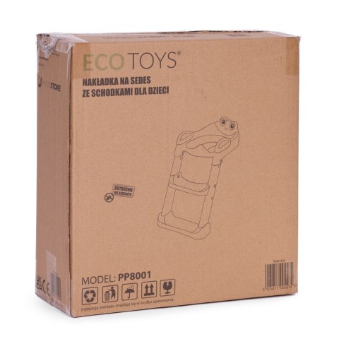 NAKŁADKA NA TOALETĘ DLA DZIECI ZE SCHODKAMI I DRABINKĄ SZARA ECOTOYS
