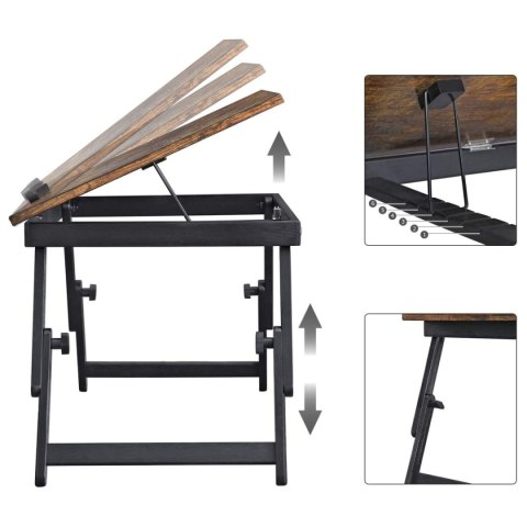 PODSTAWKA POD LAPTOPA 60X35 CM STOLIK DO ŁÓŻKA SKŁADANY RUSTYKALNY