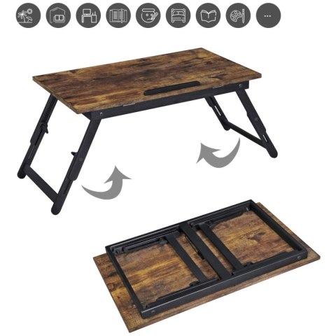 PODSTAWKA POD LAPTOPA 60X35 CM STOLIK DO ŁÓŻKA SKŁADANY RUSTYKALNY