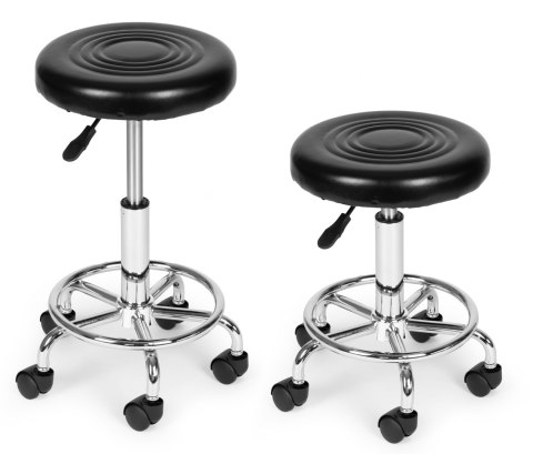 STOŁEK OBROTOWY TABORET KOSMETYCZNY MEDYCZNY FOTEL REGULOWANY CZARNY MODERNHOME