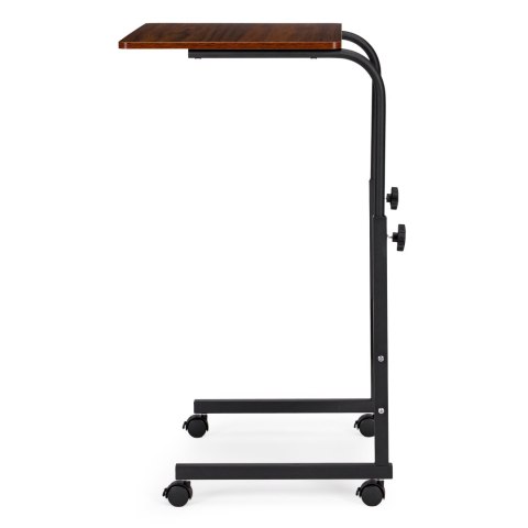 STOLIK POD LAPTOPA Z KÓŁKAMI BIURKO DOSTAWIANE DO FOTELA KANAPY CIEMNY BRĄZ MODERNHOME