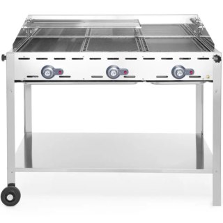 Grill gazowy "Green Fire" 3 palniki 17,4kW z osłoną i półką - Hendi 149591