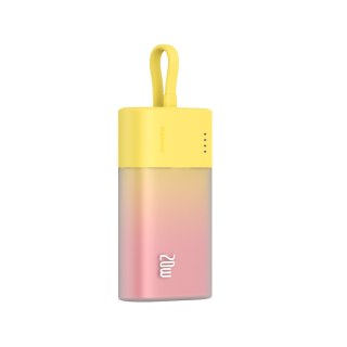Powerbank Popsicle 5200mAh 20W z kablem Lightning 60W/20V/3A/30cm - zółto-różowy