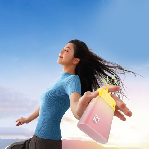 Powerbank Popsicle 5200mAh 20W z kablem Lightning 60W/20V/3A/30cm - zółto-różowy