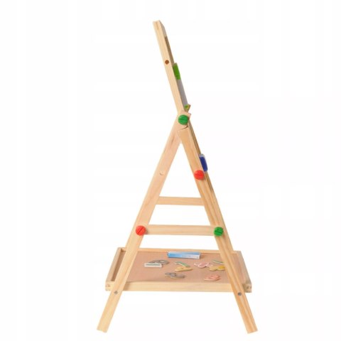 Drewniana Tablica Stojąca Dwustronna Kredowa i Suchościeralna dla dzieci