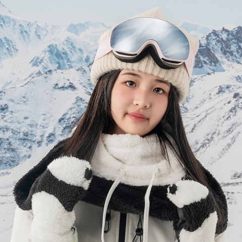 Gogle narciarskie dziecięce nieparujące UV400 M/L - różowe