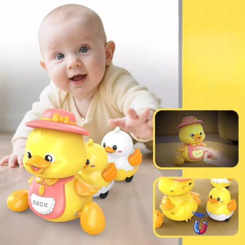 Interaktywna Kaczuszka z maluchami na magnes nauka raczkowania dla dzieci