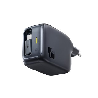 Ładowarka sieciowa USB-C ze zwijanym kablem USB-C EnerCore CJ11 45W - czarna