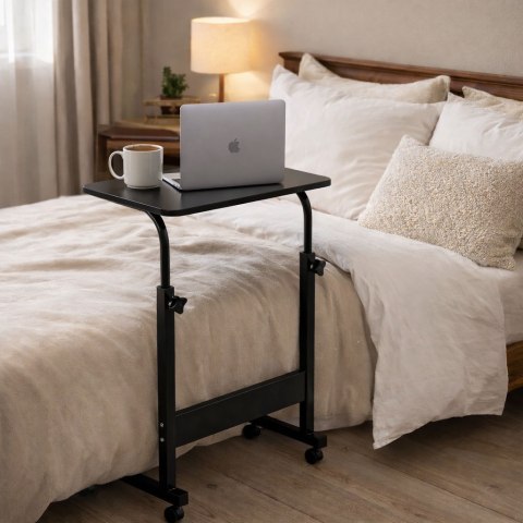 Mobilny stolik pod laptopa biurko dostawiane do fotela czarny ModernHome