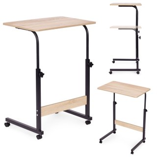 Mobilny stolik pod laptopa biurko dostawiane do fotela jasny dąb ModernHome