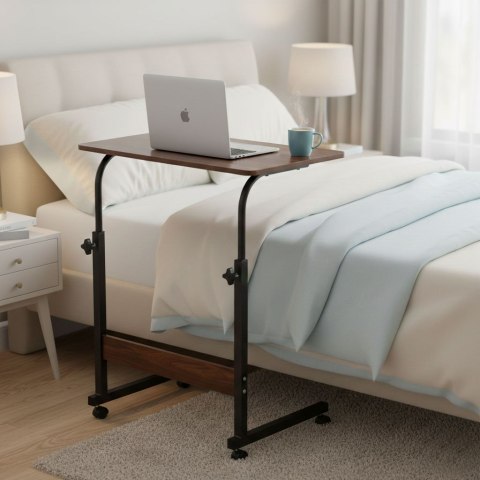 Mobilny stolik pod laptopa biurko dostawiane do fotela kanapy ciemny orzech ModernHome