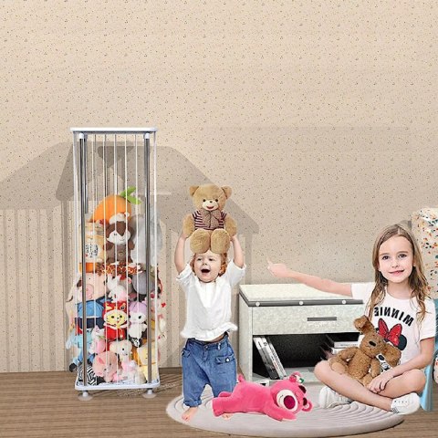 Organizer na pluszaki i zabawki stojak z elastycznymi pasami, pojemny