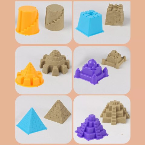 Piasek Kinetyczny dla dzieci z Pojazdami Budowlanymi i Żurawiem w Walizce