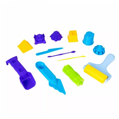 Piasek Kinetyczny dla dzieci z Pojazdami Budowlanymi i Żurawiem w Walizce