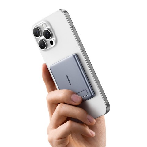 Powerbank ultracienki 5000mAh z podstawką kablem PicoGo AM31 Qi2 MagSafe 20W - szary