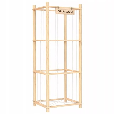 Regał na Pluszaki Organizer na Zabawki Drewniany Stojak Kosz Pojemnik