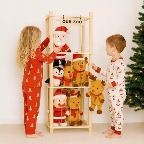 Regał na Pluszaki Organizer na Zabawki Drewniany Stojak Kosz Pojemnik