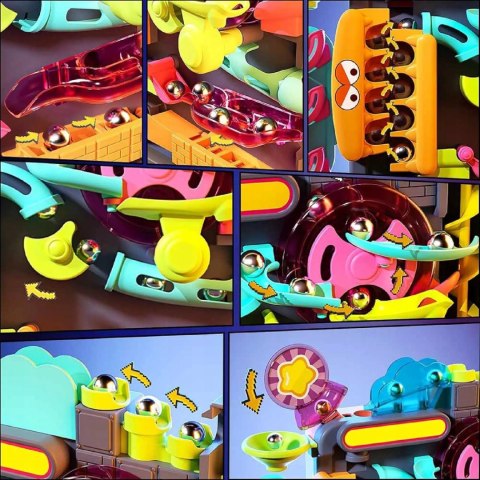 Tor Kulkowy Montessori Gra Zręcznościowa Labirynt 3D 16 Poziomów dla Dzieci