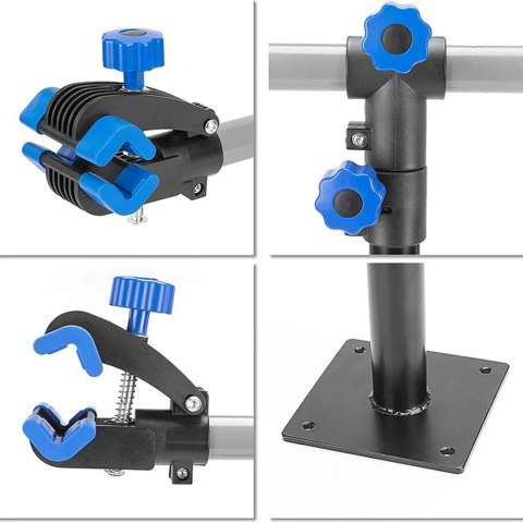 Wielofunkcyjny stojak serwisowy uchwyt do rowerów nablatowy - czarny