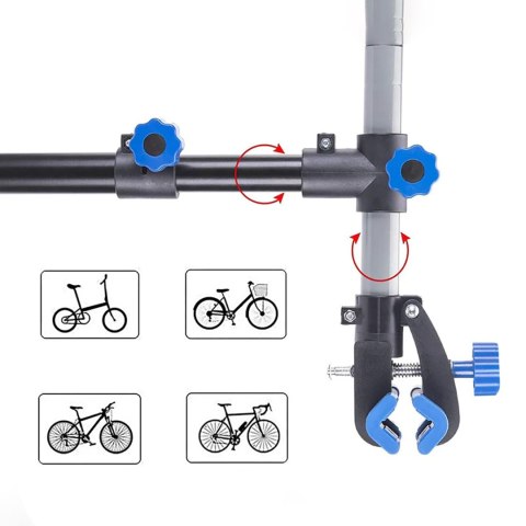 Wielofunkcyjny stojak serwisowy uchwyt do rowerów nablatowy - czarny