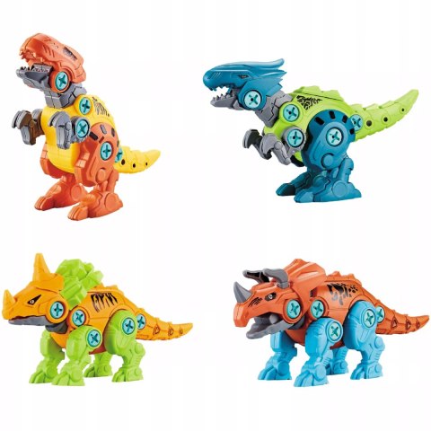 Zestaw Klocków konstrukcyjnych Dinozaury Wkrętarka na baterie i Śrubokręt