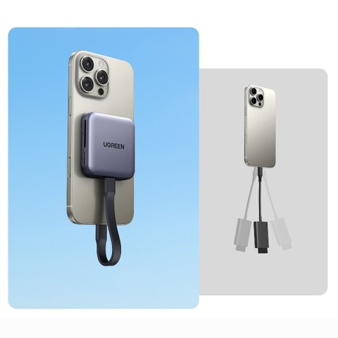 Czytnik kart pamięci z ładowarką magnetyczny 3w1 100W PD - szary