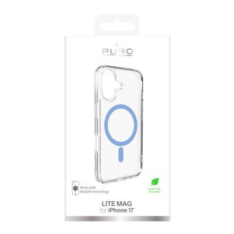 Etui plecki case na iPhone 17 TPU PC Lite Mag MagSafe - przezroczyste niebieski pierścień