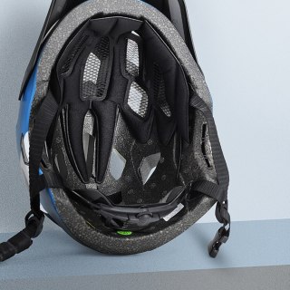 Kask rowerowy dziecięcy z odpinaną szczęką rozmiar S 48-54cm - niebieski