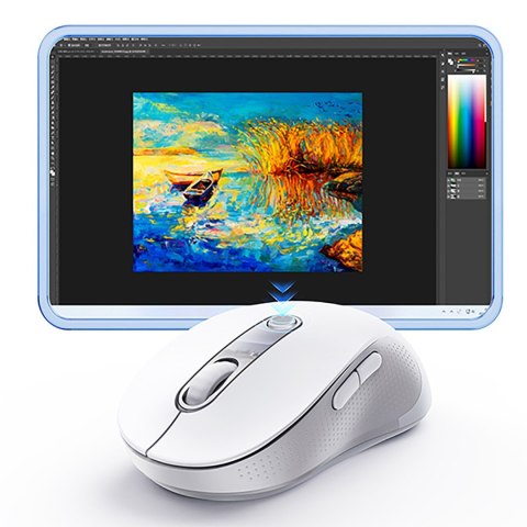 Mysz bezprzewodowa ergonomiczna USB 2.4GHz F02 - biała