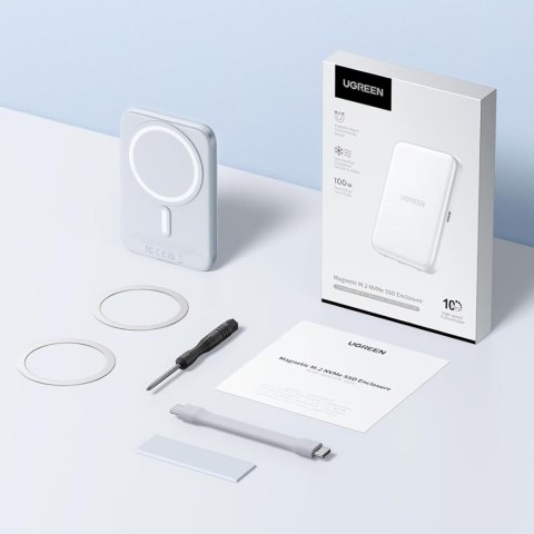 Obudowa magnetyczna na dysk M.2 NVMe SSD - biała