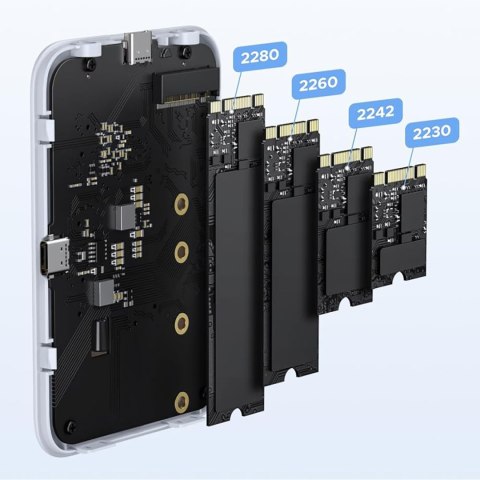 Obudowa magnetyczna na dysk M.2 NVMe SSD - biała